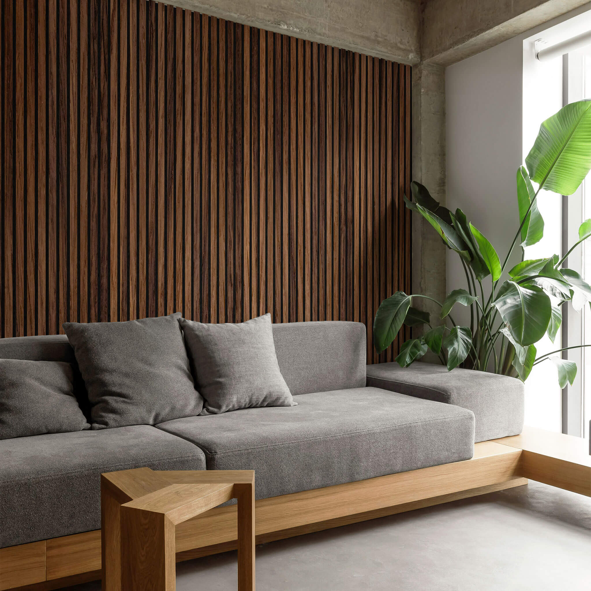 Akustikpaneele Walleu 240 x 60 cm | Eiche Geräuchert