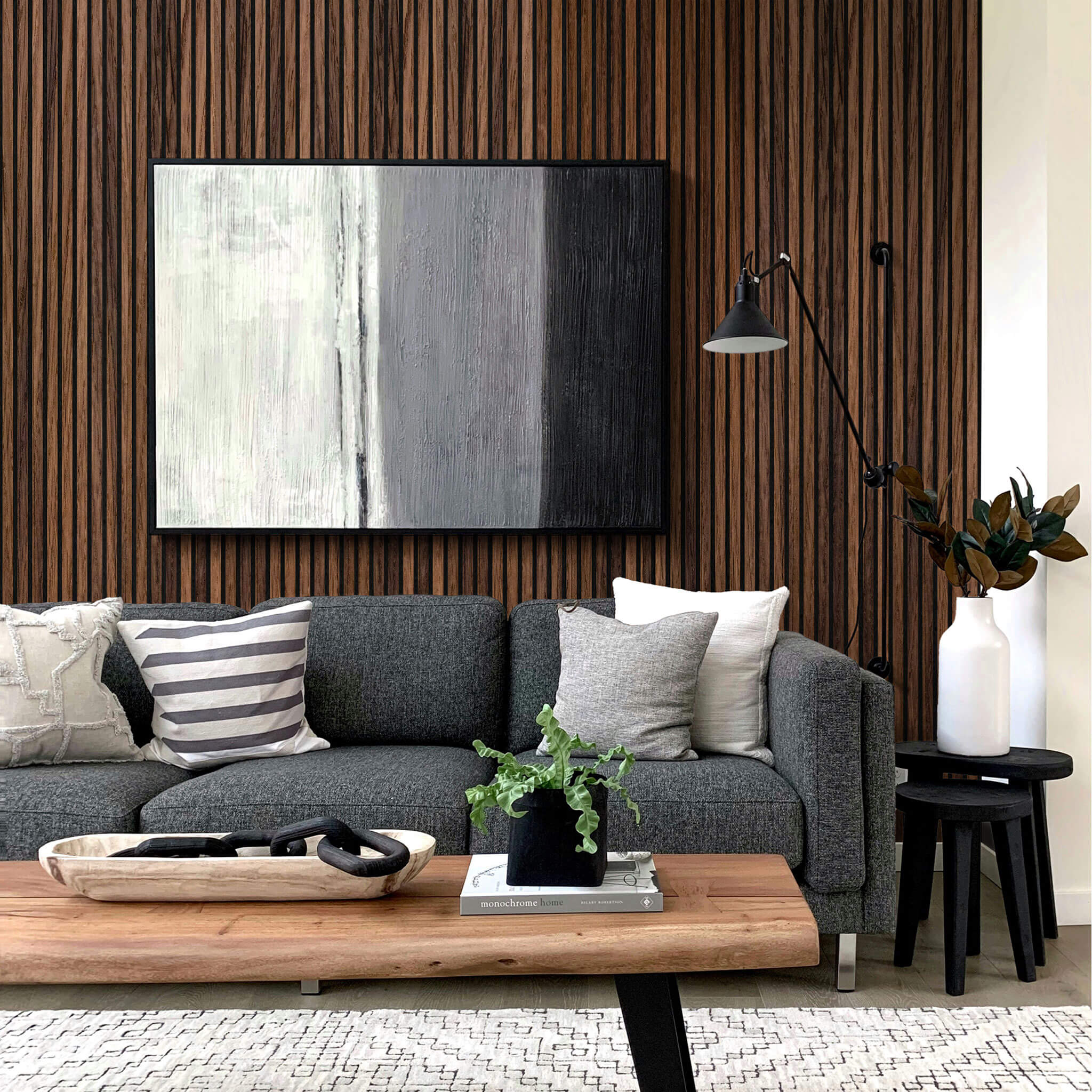 Akustikpaneele Walleu 240 x 60 cm | Eiche Geräuchert