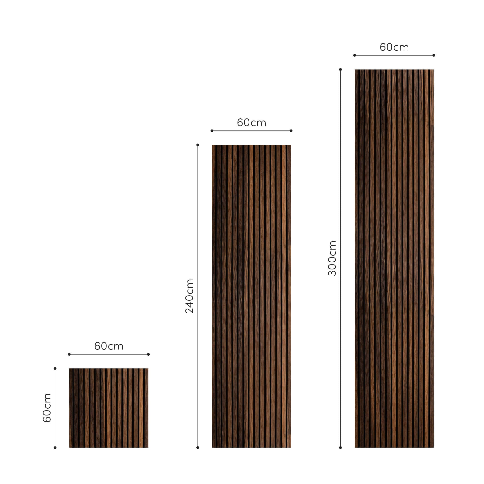 Akustikpaneele Walleu 240 x 60 cm | Eiche Geräuchert
