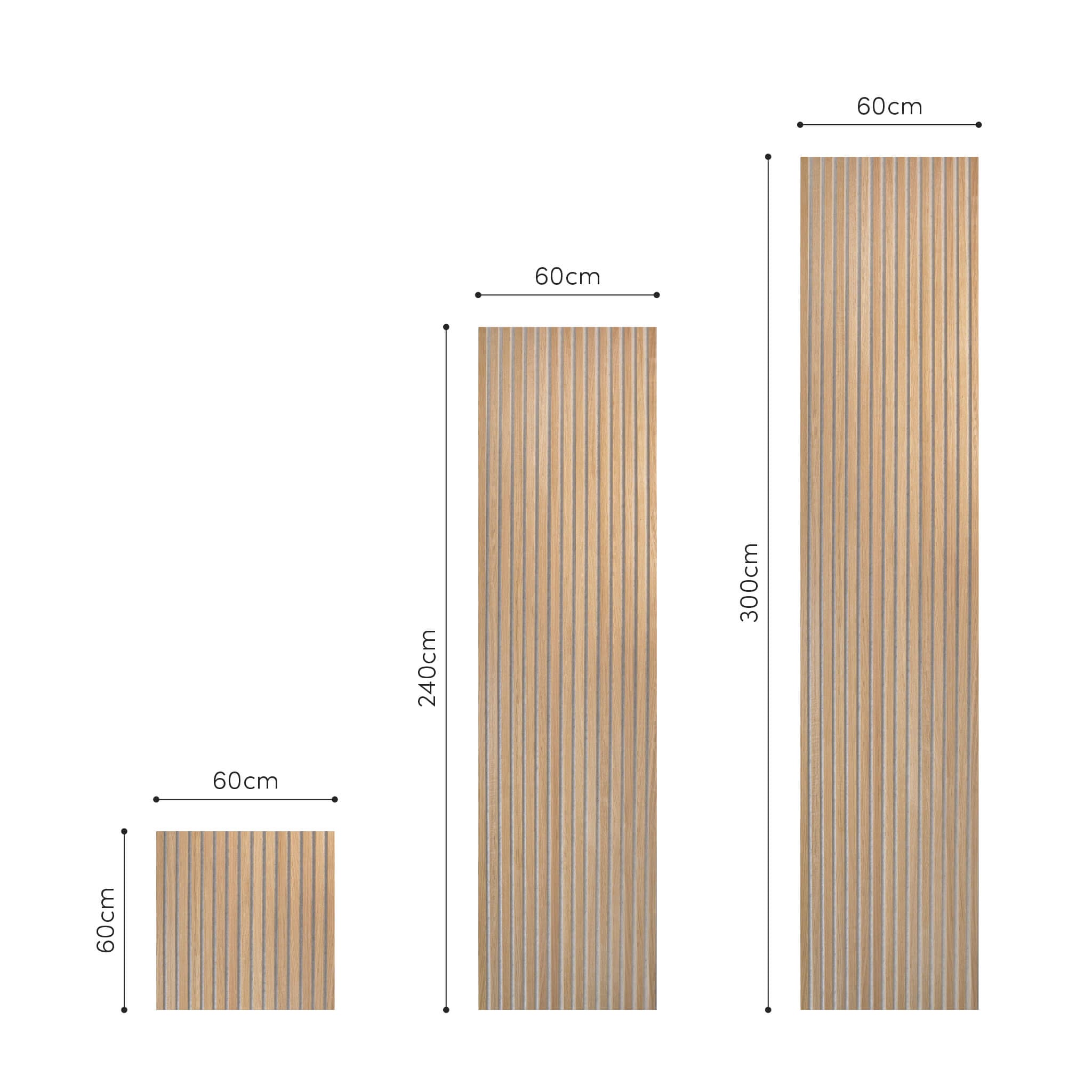 Panel Acústico Walleu 240 x 60cm | Roble Natural Fieltro Gris