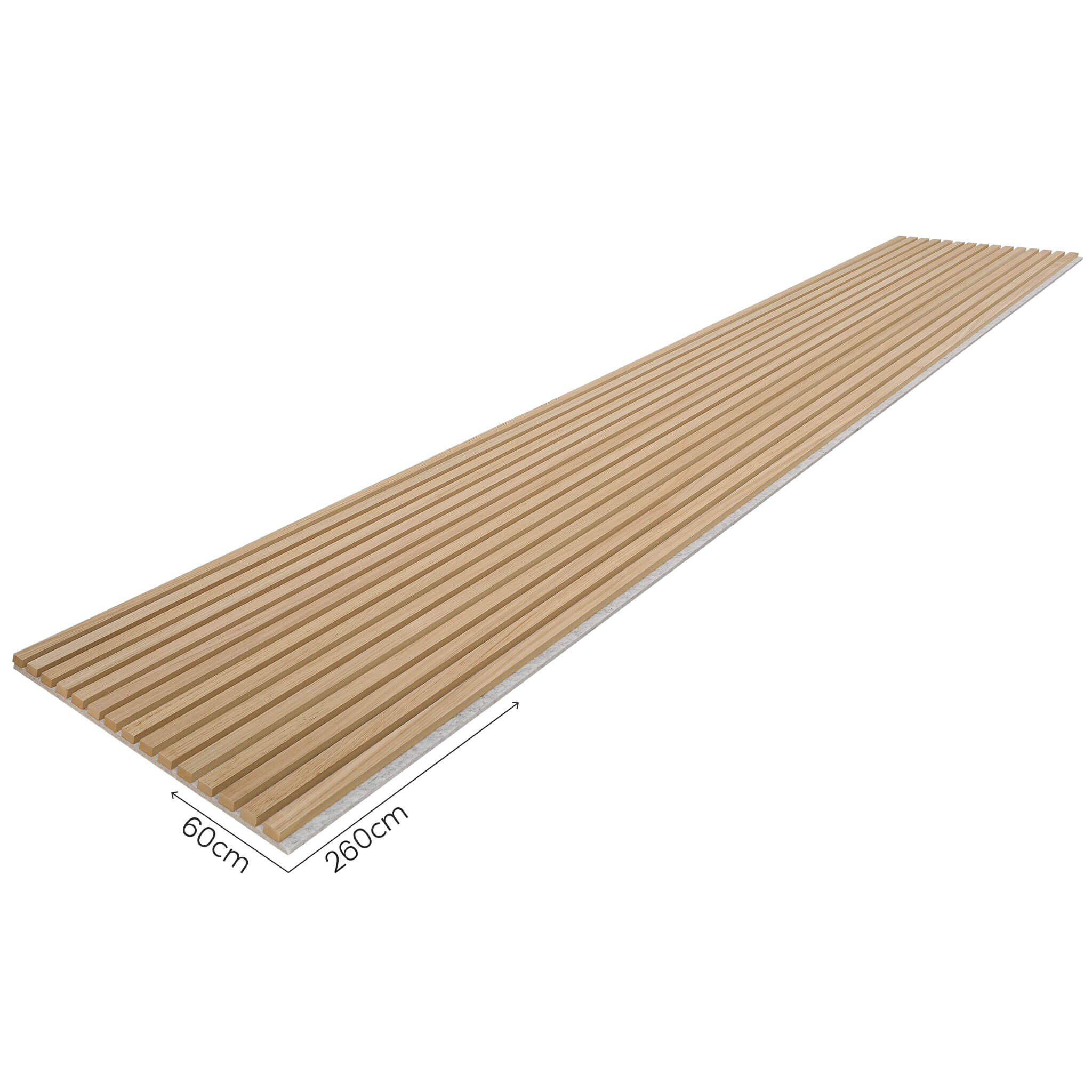 Panel Acústico Walleu 260 x 60cm | Roble Natural Fieltro Gris