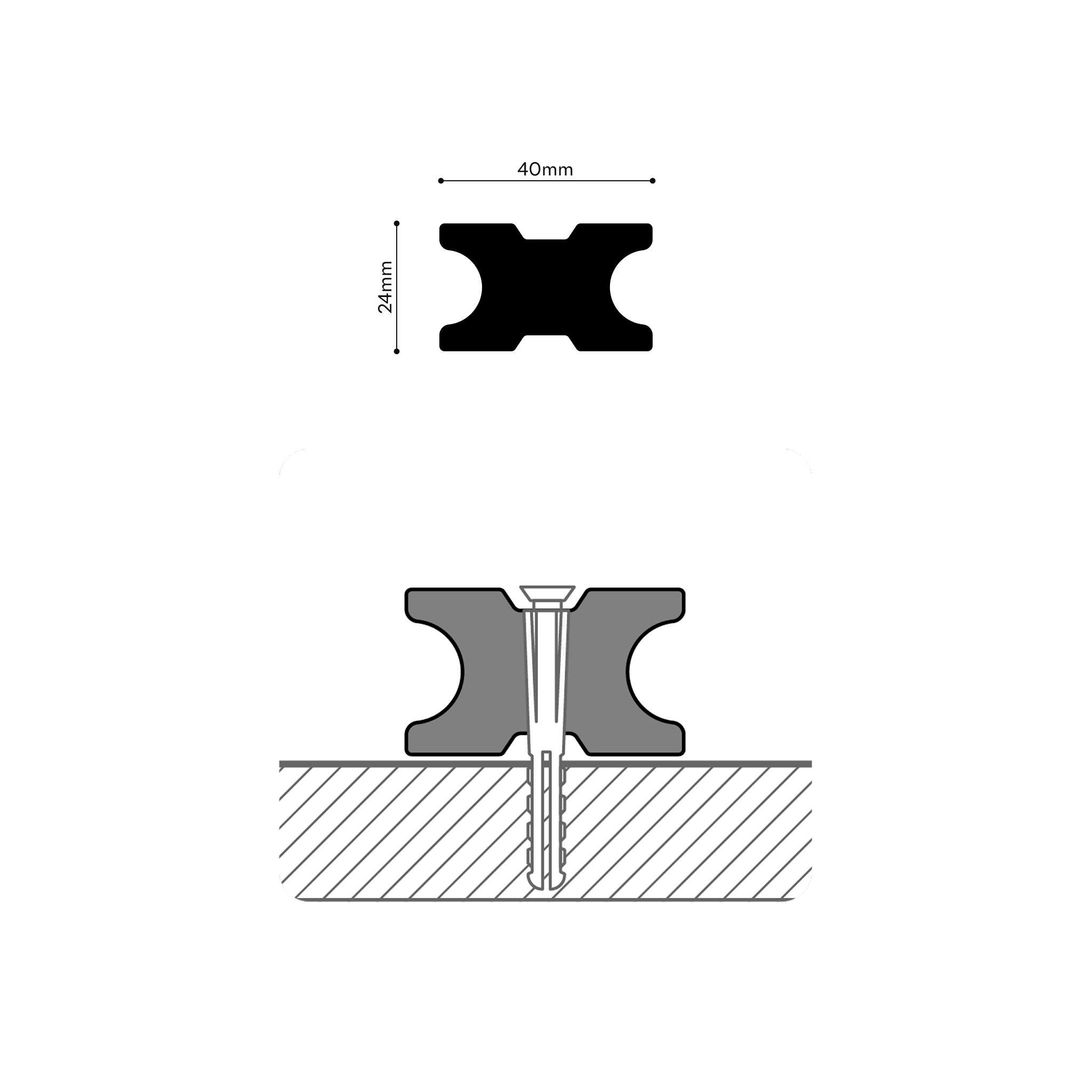 Calha de Fixação WPC | 4 x 2,4 x 290cm (Pack 6 un)