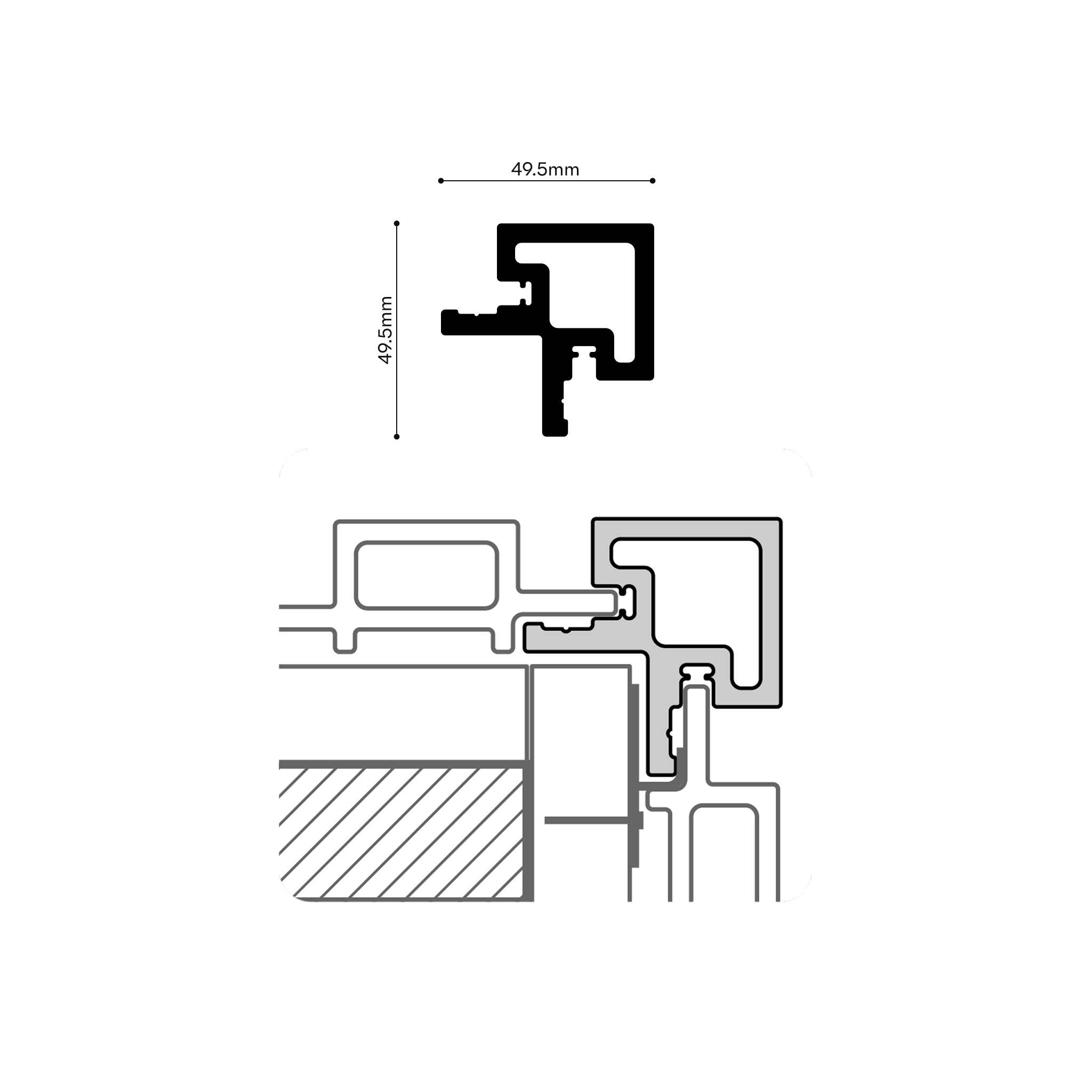 Esquina Exterior WPC | 4,95 x 4,95 x 290cm (Pack 2 uds) | Grafito