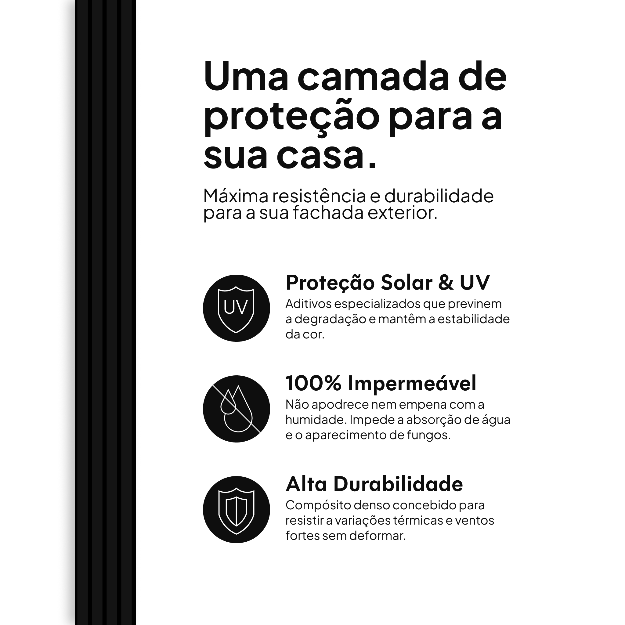 Proteção solar & UV, 100% impermeável e alta durabilidade #lang:pt