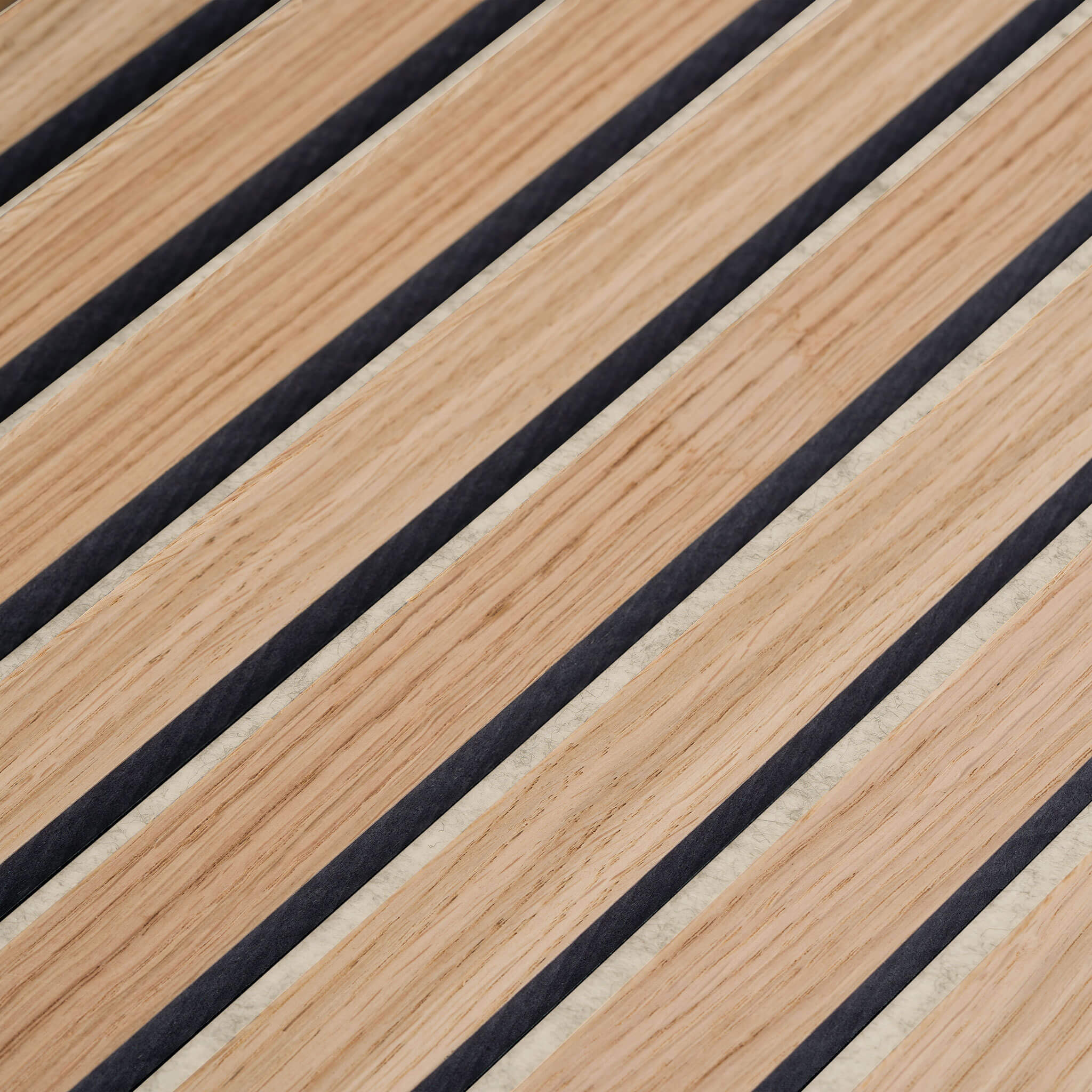 Akustikpaneele Walleu 240 x 60 cm | Natürliche Eiche - Innenseite Schwarz - Beige Filz