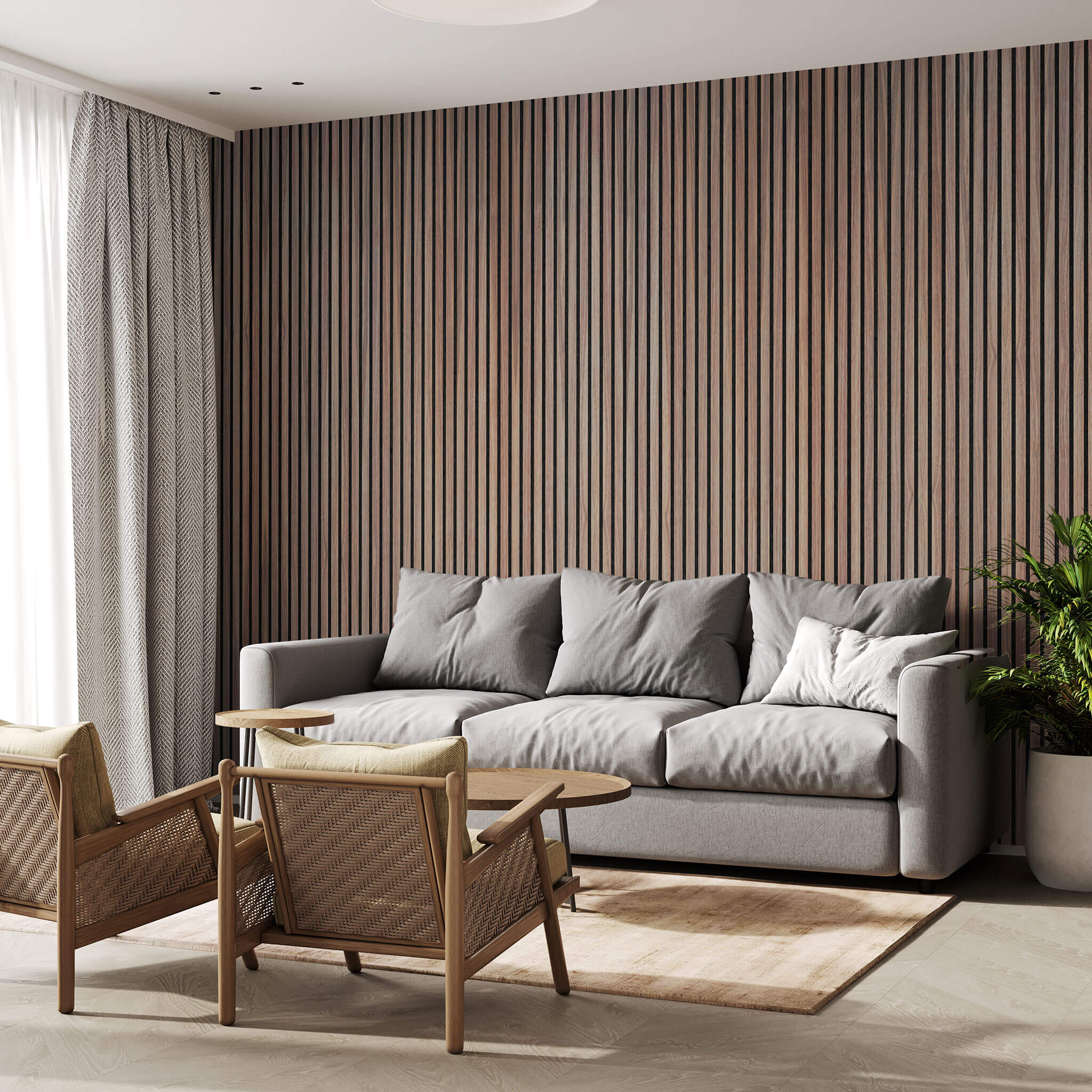 Akustikpaneele Walleu 240 x 60 cm | Nussbaum