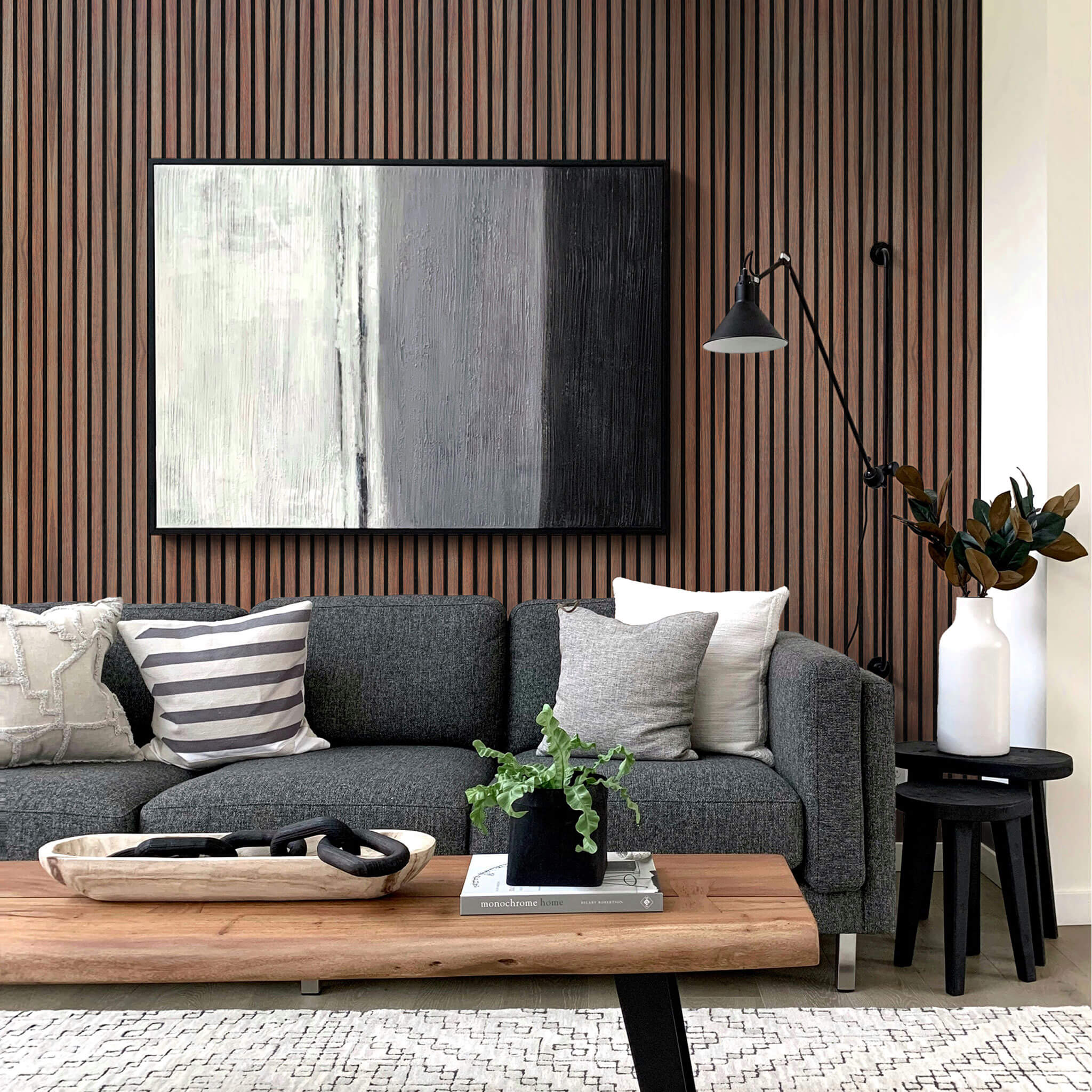 Akustikpaneele Walleu 240 x 60 cm | Nussbaum