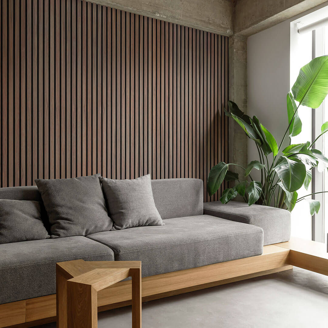 Akustikpaneele Walleu 240 x 60 cm | Nussbaum