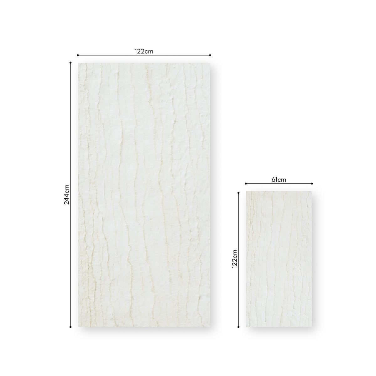 Folhas Petra Flex com medidas 244 x 122 cm e 122 x 61 cm